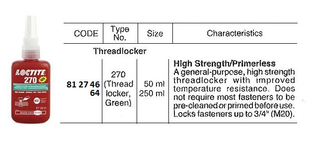 812746-GLUE THREADLOCKER LOCTITE 270, HIGH STRENGTH 50ML