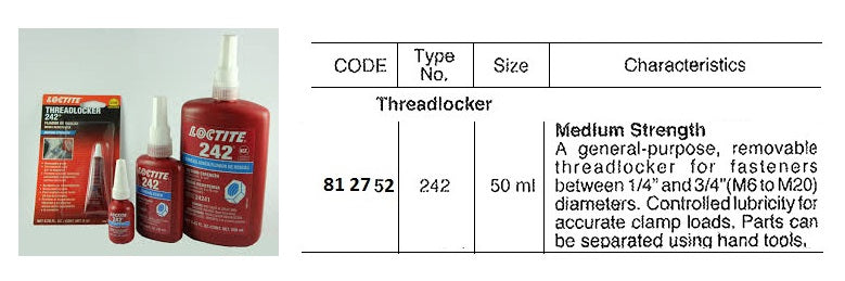 812752-GLUE THREADLOCKER LOCTITE 242, MEDIUM STRENGTH 50ML